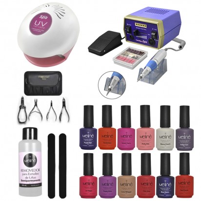 Combo Para Esmaltado Semipermanente Meliné Con Cabina UV 